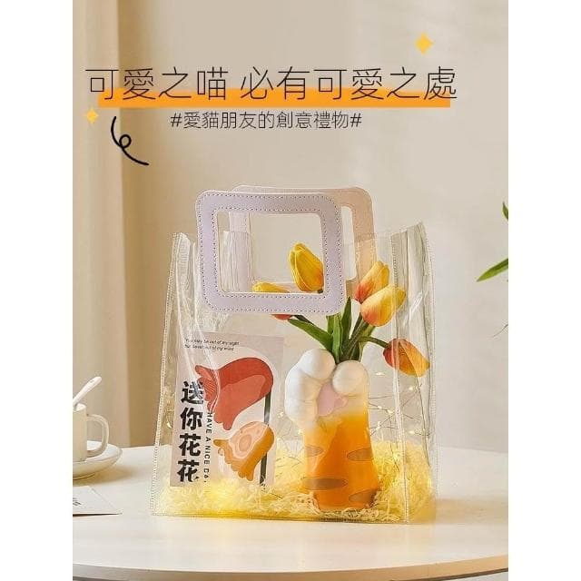 創意可愛貓爪花瓶擺件仿真花家居玄關桌面裝飾品喬遷女生生日禮物