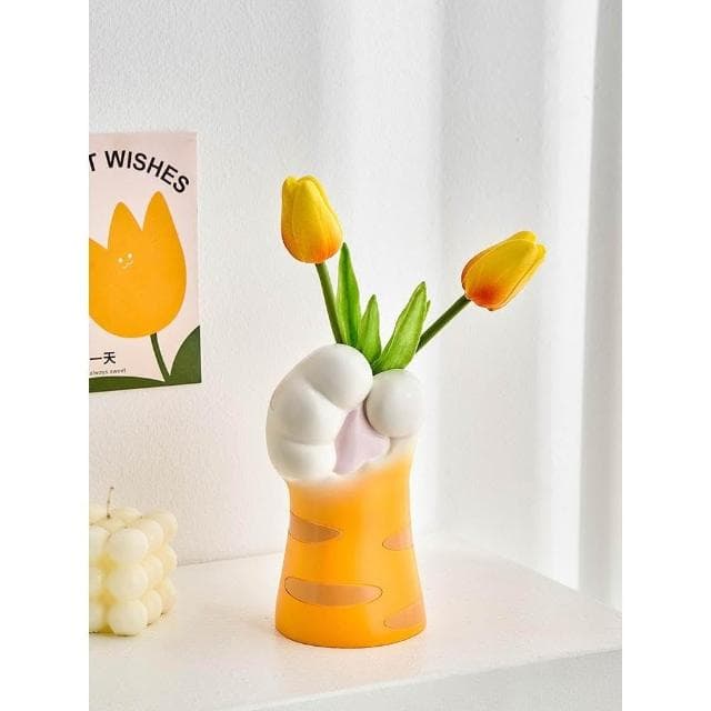 創意可愛貓爪花瓶擺件仿真花家居玄關桌面裝飾品喬遷女生生日禮物