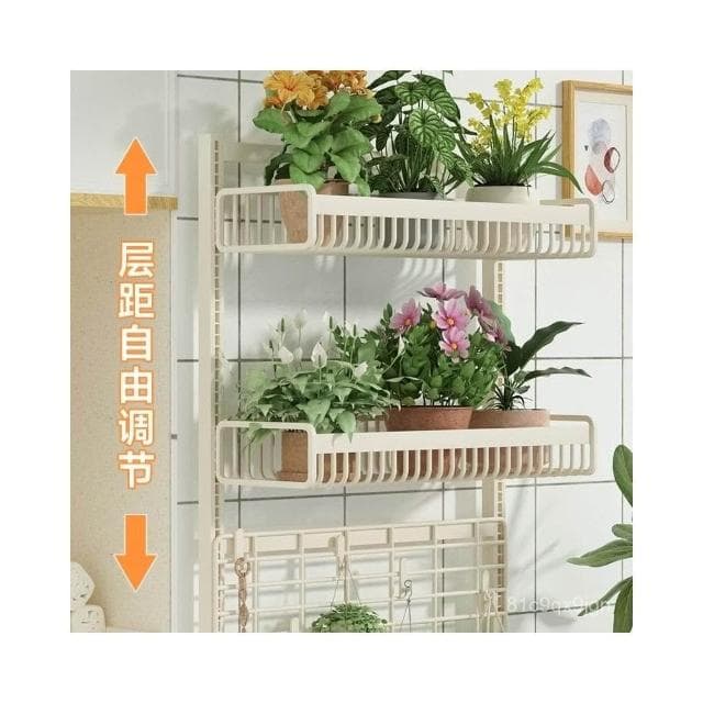 🎉特價下殺 花架 陽臺花架 落地架 奶油風多肉花架置物架陽臺層距可調可移動客廳2024新款展示架落地 植物花架 盆栽架