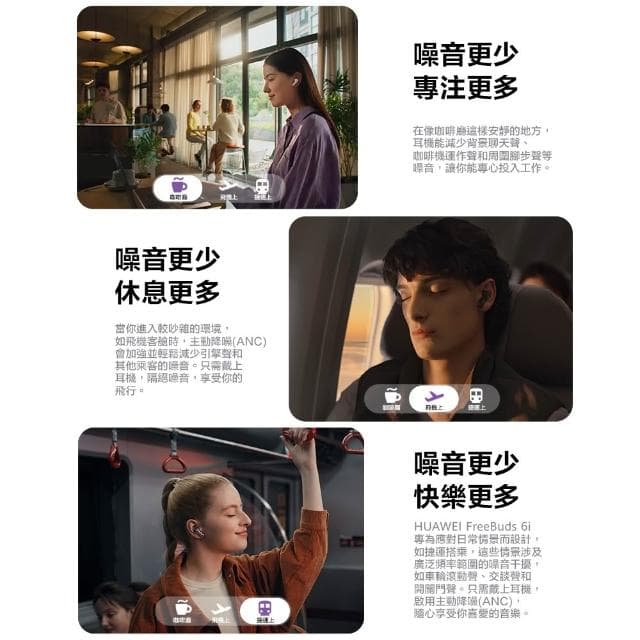 【HUAWEI 華為】FreeBuds 6i 真無線藍牙耳機 (無線耳機/運動耳機)