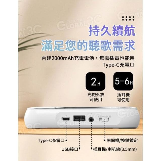 迷你 CD播放器 支援CD藍芽5.3USB耳機 聽音樂 附耳機 輕薄 便攜
