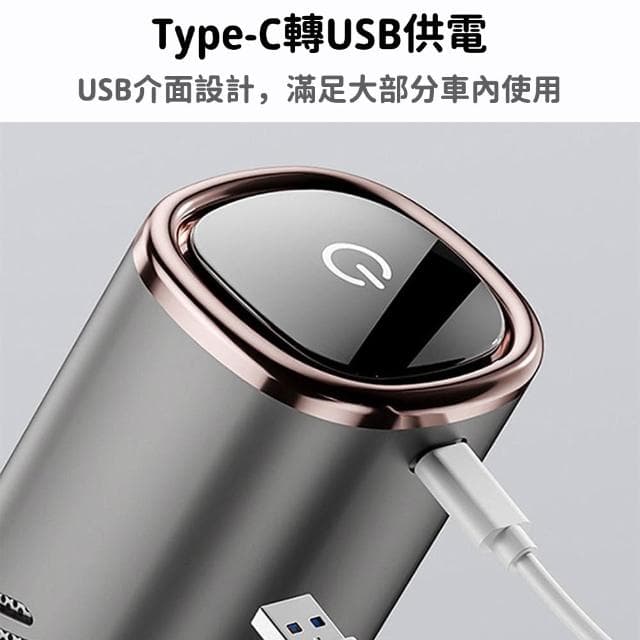 YIZ 車載空氣凈化器 除二手煙異味 香薰功能(三檔調節 H13級HEPA濾芯 負離子凈化 USB便攜式)