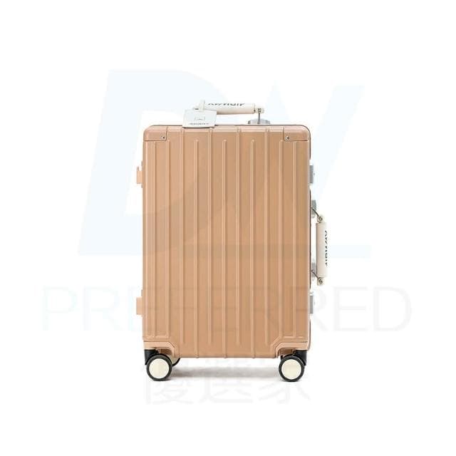 【DW優選家】AIRWAY 登機箱 20吋行李箱 鋁框行李箱 旅行箱 德國PC材質行李箱 日本原廠輕音萬向輪 限定奶茶色