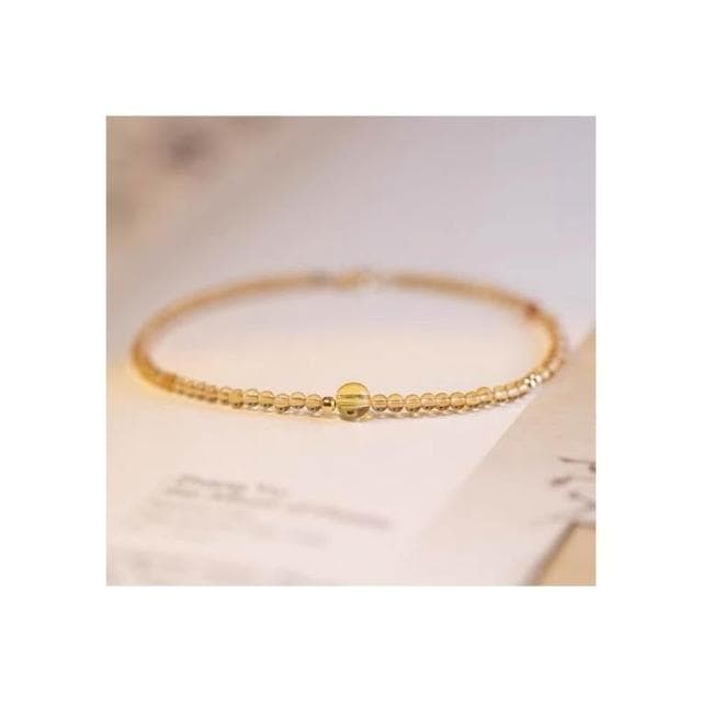 【開運堂】【一夜暴富黃水晶】2MM極細手鍊女14k轉運珠超細設計感小手鏈女友生日禮物(開運堂)