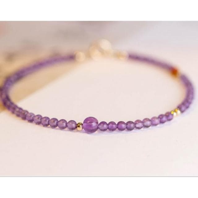 【開運堂】【一夜暴富黃水晶】2MM極細手鍊女14k轉運珠超細設計感小手鏈女友生日禮物(開運堂)