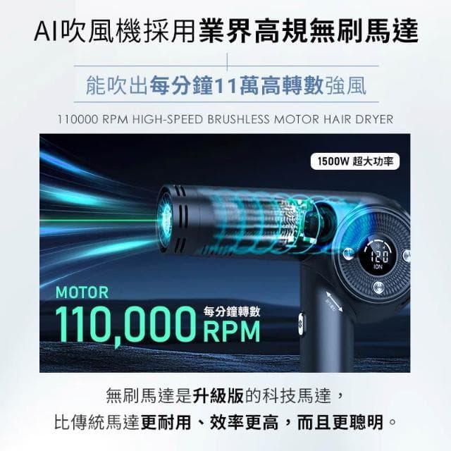 【DREAM TREND 凱夢】 凱夢 DREAM TREND AI智能高速負離子吹風機 日本監製 大風量吹風機 無刷馬達 沙龍吹風機 摺疊吹風機