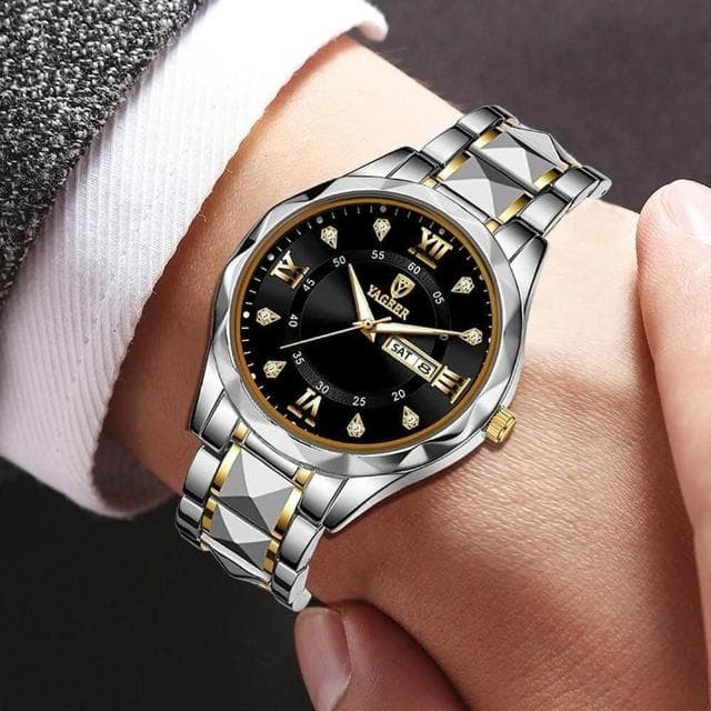 手錶男瑞士錶男士石英表輕奢高級感精工錶鋼帶機械錶男款商務爸爸手腕表精品手錶送男朋友防水石英錶時尚簡約男錶