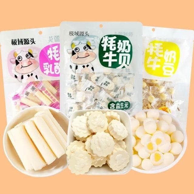文文甄選 青海特産極域源頭牦牛奶貝奶酪棒乾吃奶片糖奶豆兒童零食