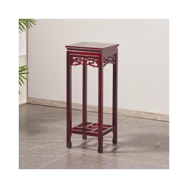 實木花架仿紅木中式傢用客廳仿古花幾室內置物架榆木盆景架子包郵展示邊桌 盆栽架 花架 植物架 CLLQ