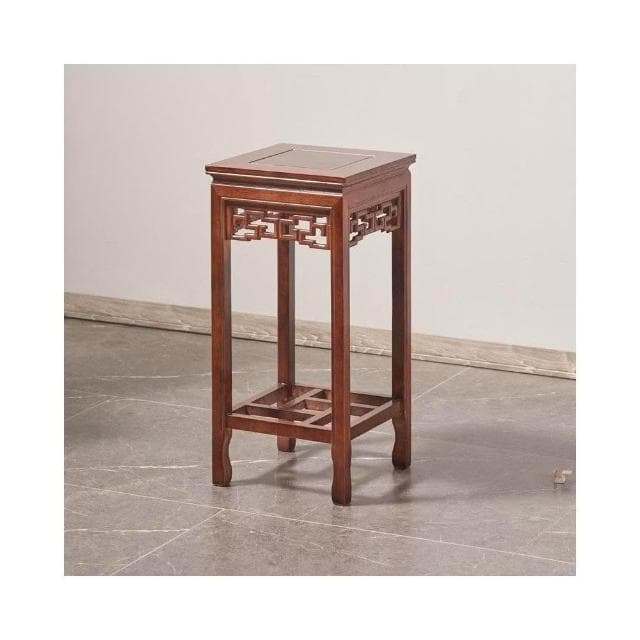 實木花架仿紅木中式傢用客廳仿古花幾室內置物架榆木盆景架子包郵展示邊桌 盆栽架 花架 植物架 CLLQ