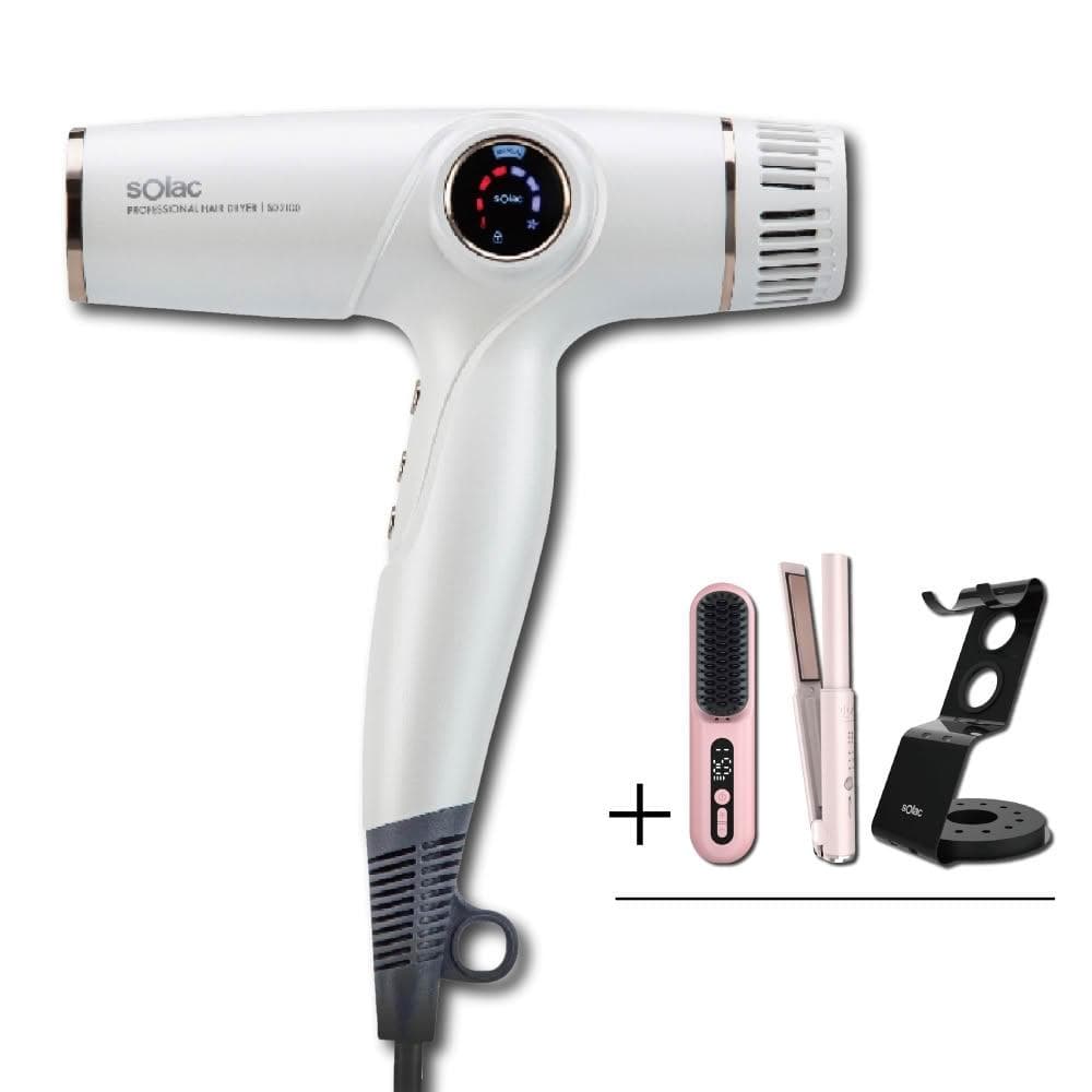 【SOLAC】搭贈組|專業智能溫控吹風機 SD-2100 (2023最新款 沙龍級2.0 快速乾髮 加長電線_Kimi極美職人推薦)