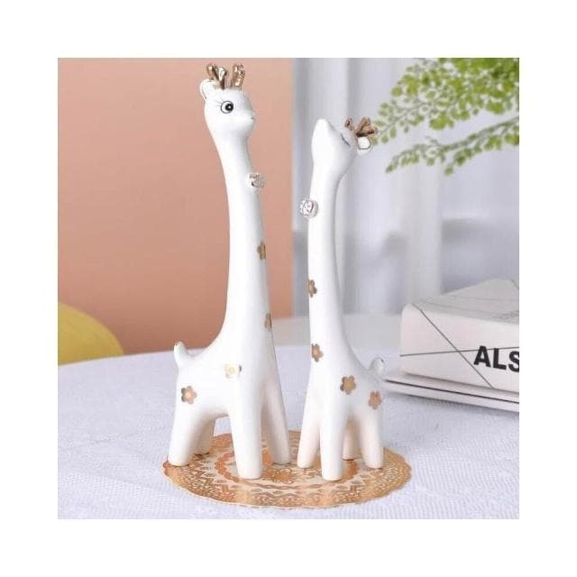 現代陶瓷長頸鹿擺件 創意情侶擺件 喬遷禮物 客廳電視酒櫃擺件 家居工藝裝飾品 裝飾品 玄關擺件 裝飾擺