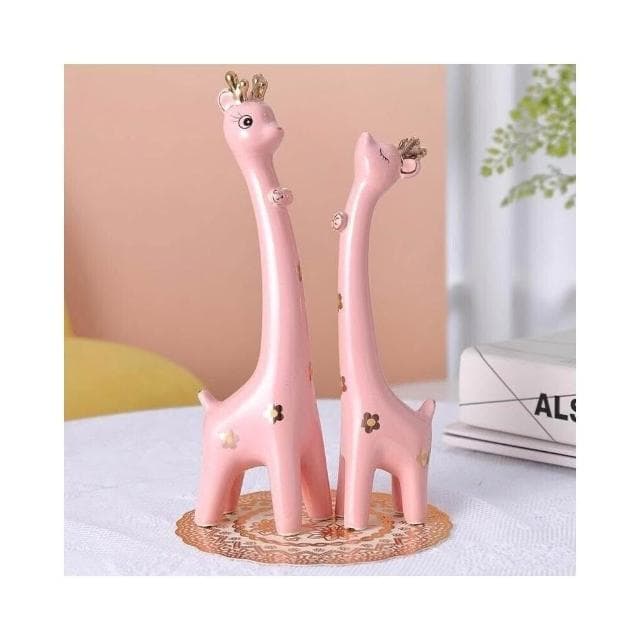 現代陶瓷長頸鹿擺件 創意情侶擺件 喬遷禮物 客廳電視酒櫃擺件 家居工藝裝飾品 裝飾品 玄關擺件 裝飾擺