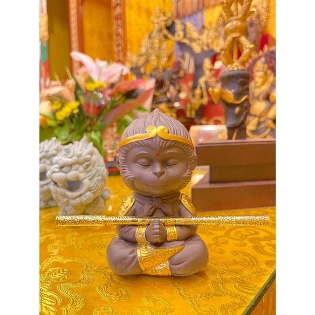 🔥轉轉運台灣現貨🔥 大聖歸來 贈送金箍棒 風水擺件 齊天大聖 流水擺飾 風水 招財流水 茶寵 悟空大聖 玄關 居家