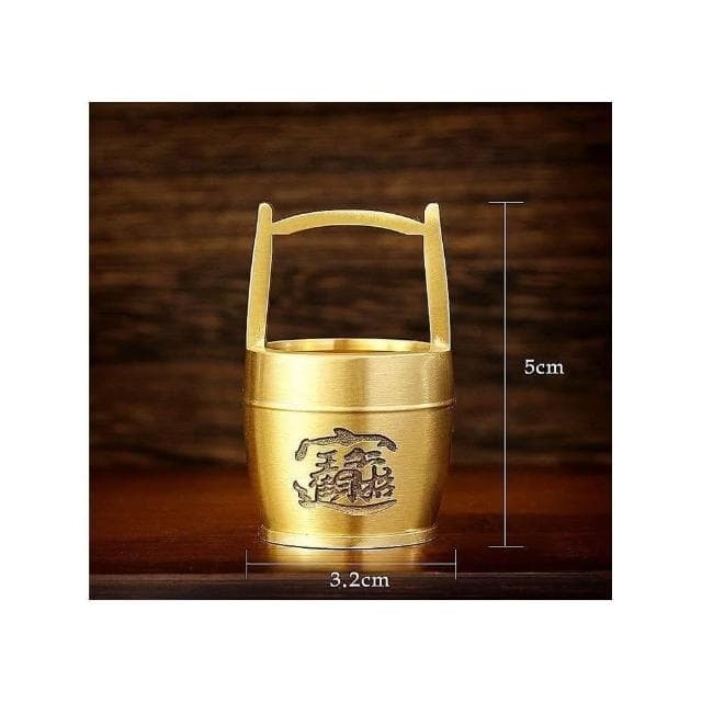 黃銅一桶金 一桶金 銅一桶金 水桶擺件 招財進寶 創意禮品 辦公室黃銅擺件 喬遷婚中銅 中式復古工藝品 台灣出貨 附發票