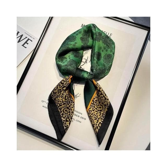 梵花 黑白條紋小方巾絲巾女頭巾春秋搭配襯衫職業裝飾護頸圍脖子薄圍巾