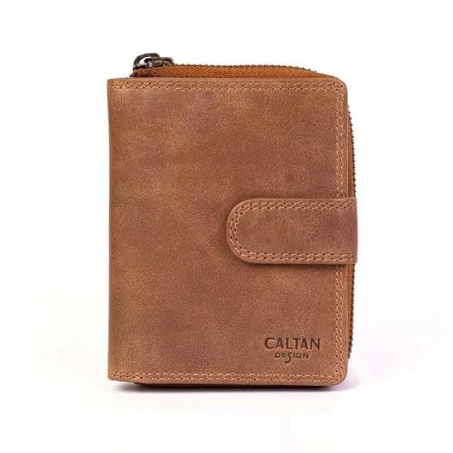 CALTAN DESIGN |扣式多功能兩折零錢短夾 072846 五色(真皮 中夾 皮夾 錢包)