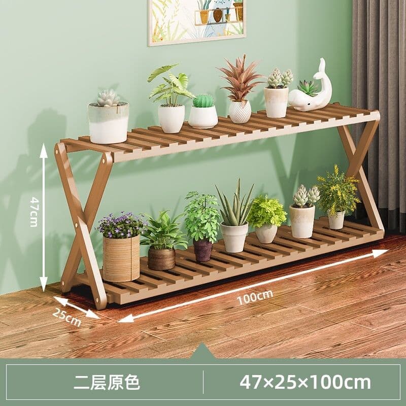 凱莎優選 陽臺花架子室內多層實木客廳傢用置物架多肉綠蘿花盆架裝飾植物架 花架 盆栽架 陽臺花架子 室內多層實