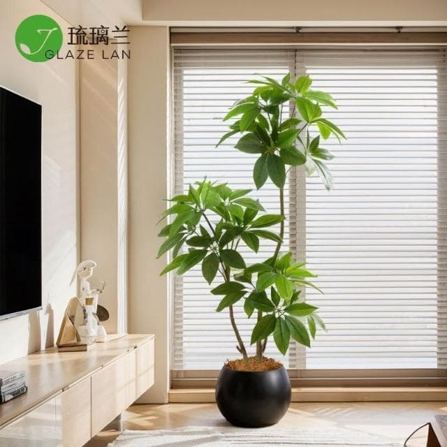 【未晚家居館】 仿真綠植大葉傘高端輕奢室內客廳電視櫃旁邊裝飾北歐風假植物盆栽