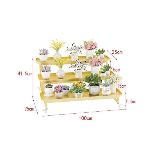 梯形托盘花架 铁艺花架 阶梯型式 室内阳台移动花架 客厅植物多层花盆 盆栽架 多層花架 落地置物架子
