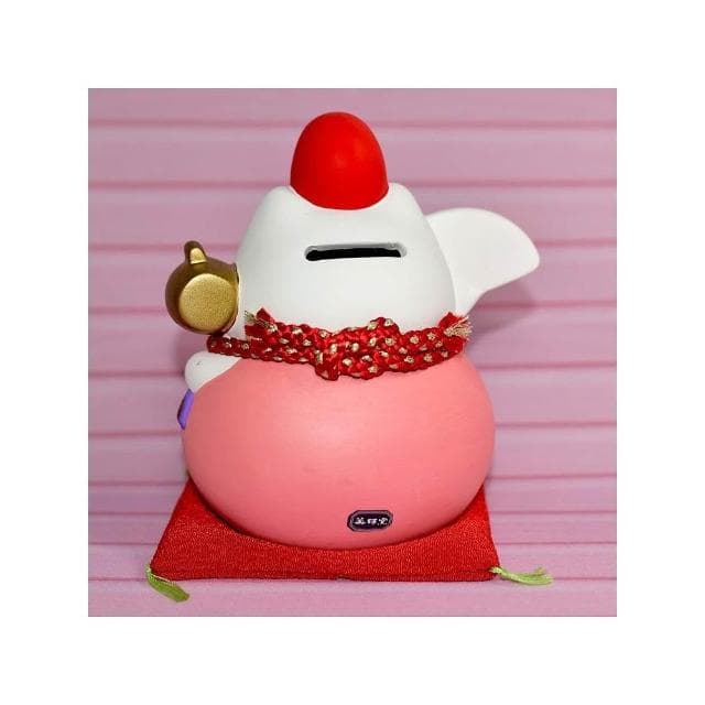 金福槌 櫻花 彩耀必勝 達摩招財貓 大 14.5cm 貯金箱 藥師窯 日本正版 kc788