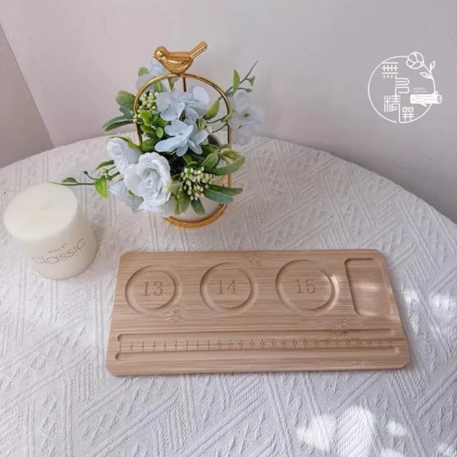 三手圍DIY串珠盤 竹製 飾品工具 手圍 串項鍊設計盤 尺寸 刻度盤 串珠測量盤 手鏈 手作DIY工具 木質