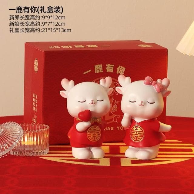 新婚禮物 送新人中式喜慶娃娃擺件一對 婚房布置訂婚結婚禮物 紀念性禮物 結婚 禮物 結婚賀禮 結婚送