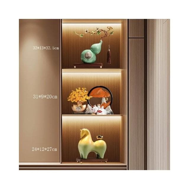 馬上有錢擺件 招財辦公室裝飾品 高檔新中式客廳擺件 喬遷開業禮品 祝福寓意 療癒小物 辦公室風水陶瓷