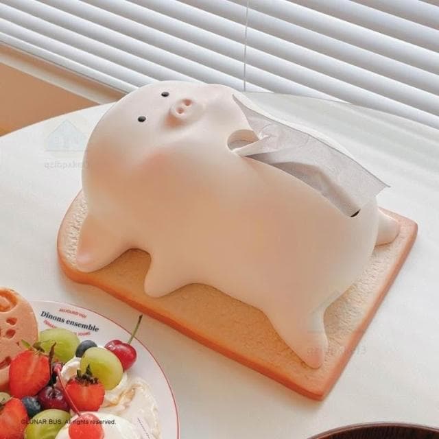 生無可戀的躺平豬 可愛 抽紙巾盒 桌面 擺件 送禮 新年禮物 新家喬遷 生日 衛生紙盒 桌面紙巾盒