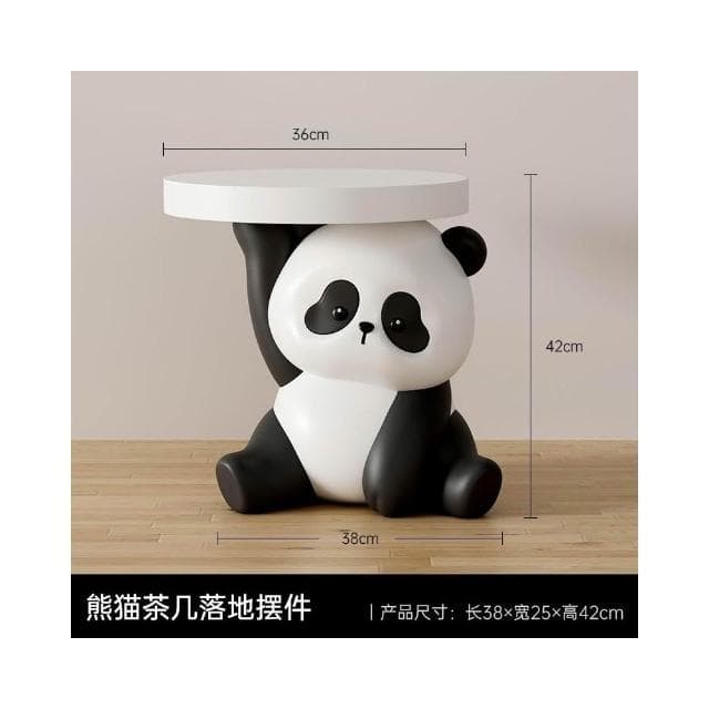 小熊邊幾客廳大型擺件茶几托盤落地擺件沙發旁茶几多功能床頭櫃家居飾品喬遷禮物卡通茶几沙髮旁邊桌