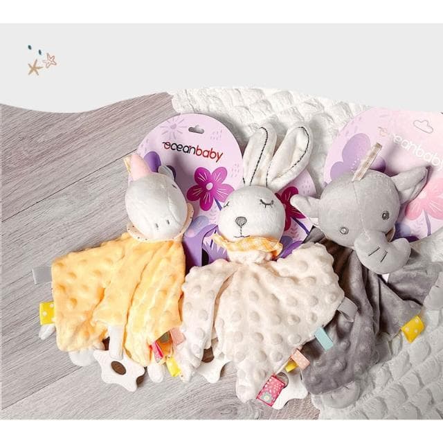 【Ocean Baby】動物捏捏安撫巾-小白兔/獨角獸/小象 嬰兒安撫巾 寶寶安撫巾 荳荳安撫巾(寶寶共和國)