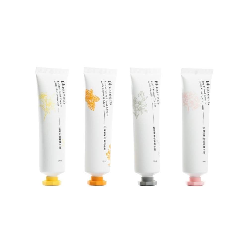 【Blueseeds 芙彤園】植萃精油香氛護手霜 30ml(1入) (多款任選) (金銀花/玫瑰天竺葵/柑橘/橙花)|保濕 潤澤|婚禮小物 交換禮物