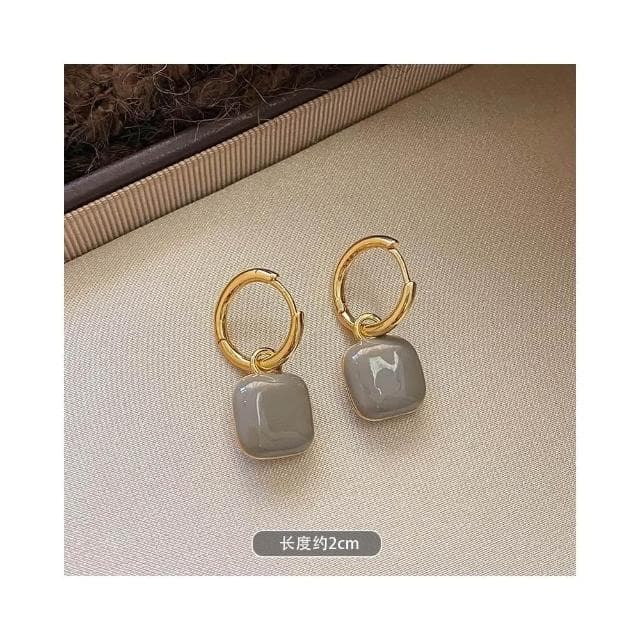 🎗飾間首飾鋪 輕奢高級感滴釉幾何方糖耳環氣質耳環時尚獨特耳環耳飾