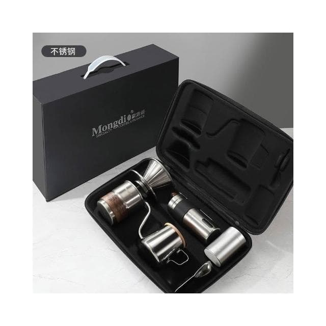 手沖咖啡壺套裝 戶外露營咖啡裝備便攜手磨咖啡機 生日禮物禮品 露營咖啡組 咖啡旅行組 手沖壺 手沖咖