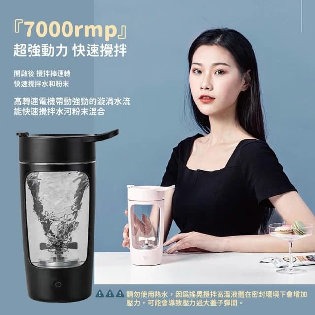 【ELEANOR 艾尼若】買1送1 Tritan電動攪拌杯 650ml (攪拌杯 無線 健身杯 水壺 奶昔杯 乳清杯 蛋白杯 交換禮物 高評價 )