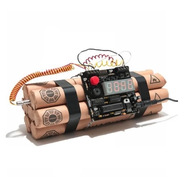 炸彈造型時鐘【小寶購物】數字鐘 led時鐘 掛鐘 設計 靜音惡作劇愚人節禮物搞怪軍火工業風模型軍事交換禮物0110005