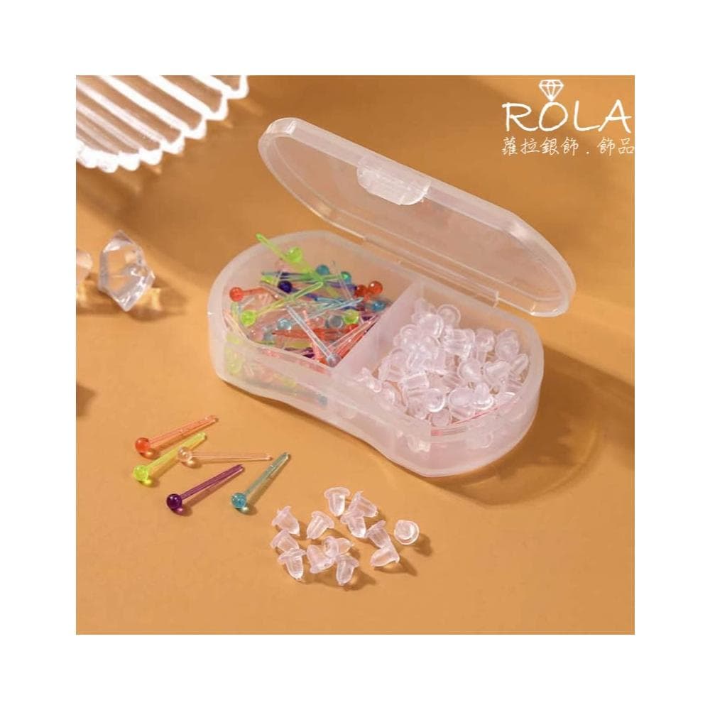 ROLA蘿拉銀飾.飾品 “現貨當天出”  矽膠耳塞耳堵 養耳棒防過敏隱形透明低調樹脂耳針