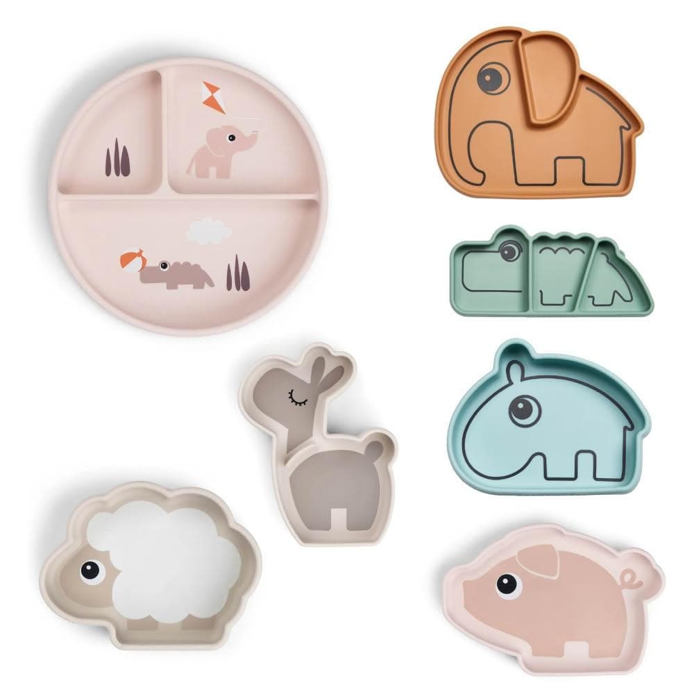 【Done by deer】造型矽膠餐盤(多款可選)學習餐具|吸盤餐盤|矽膠餐盤 麗兒采家