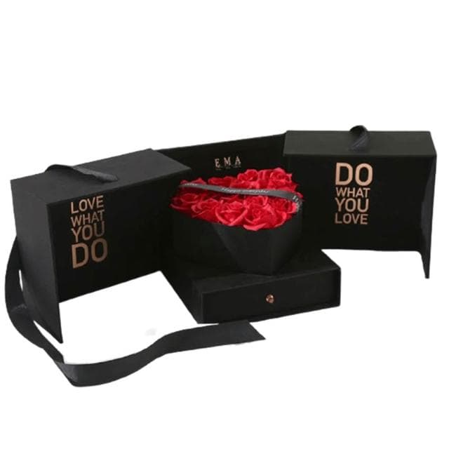玫瑰禮盒套組【小寶購物】手工玫瑰花 雙開禮盒 生日禮物 情人節 聖誕節 求婚 告白表白 香皂花 母親節 七夕 EMA01