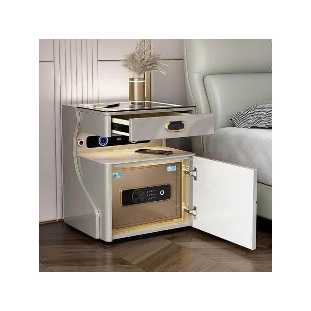 熱款 智能床頭櫃 保險櫃 臥室無線充電 藍牙音響 床邊櫃多功能 保險櫃