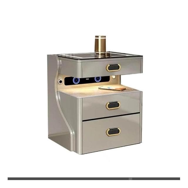 熱款 智能床頭櫃 保險櫃 臥室無線充電 藍牙音響 床邊櫃多功能 保險櫃