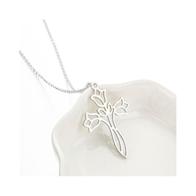 【谷中百合花十字架鈦剛項鍊】 基督教 福音禮品 受洗禮物 生日 聖誕節 禮物 耶穌 搬家喬遷 聖經故事 恩典之約禮物店