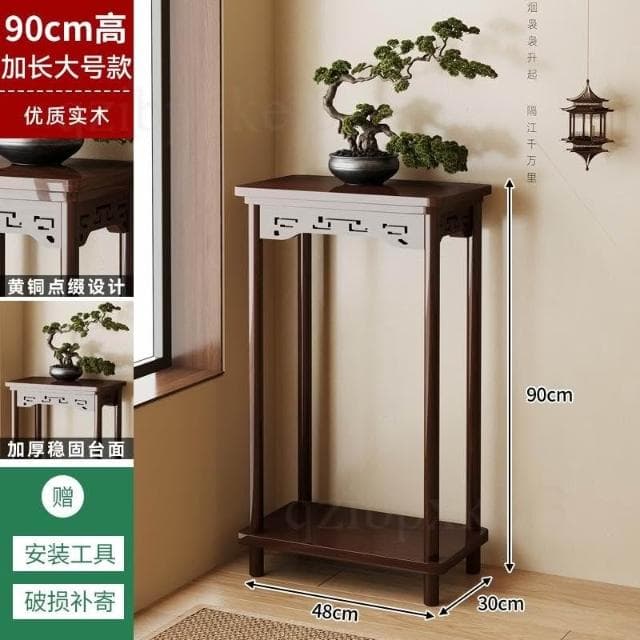 室內擺放架 實木植物架 小型花盆 盆景托架 實木花台展架 盆栽展示架 室內綠蘿花幾 腳置物架 陽台植