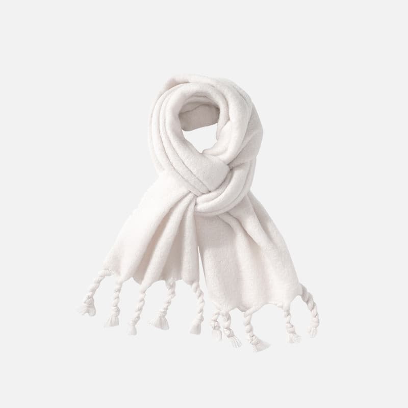 梵花 藍色毛絨圍巾女冬季加厚百搭保暖韓系氛圍感披肩圍脖