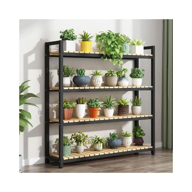 實木鐵藝花架 多肉綠蘿花盆架 客廳多層花卉置物架 室內植物架 可定製花架台 置地式花架 盆栽架 客廳