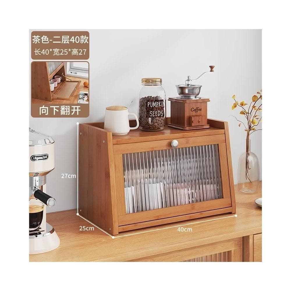桌上收納櫃 杯子收納櫃 辦公室放茶具水杯置物架 收納櫃 廚房餐具防塵儲物櫃 餐具收納櫃