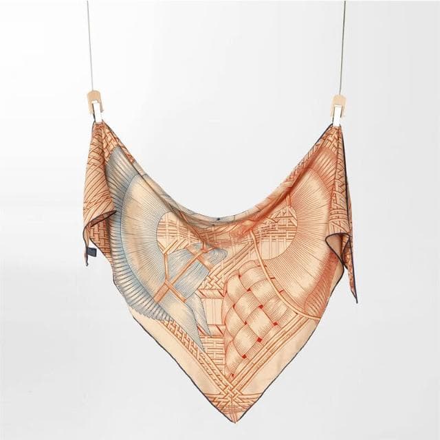 好夢想精品館  高檔真絲羊毛大三角巾印花大氣春秋氣質保暖辦公室圍巾女披肩