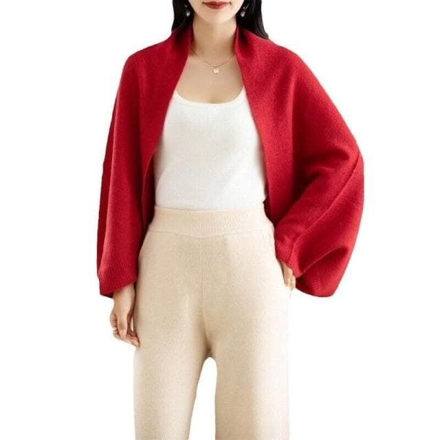 好夢想精品館  新款百搭多功能純羊毛披肩女純色寬松圍巾氣質圍脖保暖外套潮