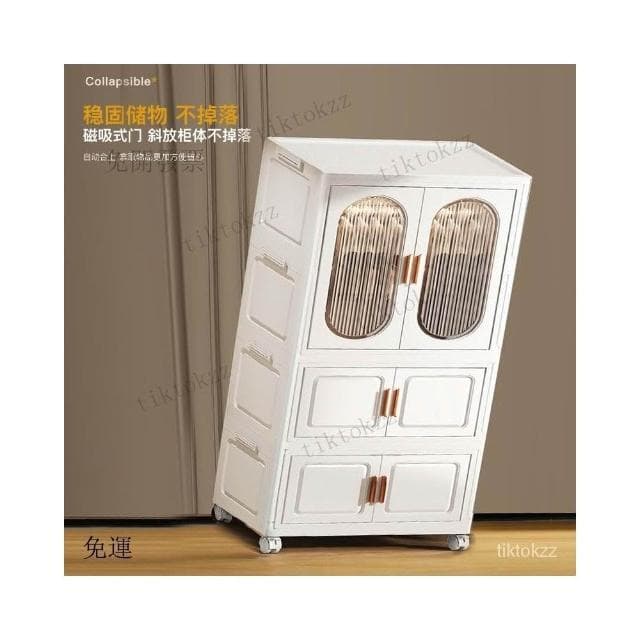 家用免安裝寶寶衣服嬰兒衣櫥臥室塑料儲物折疊衣櫃