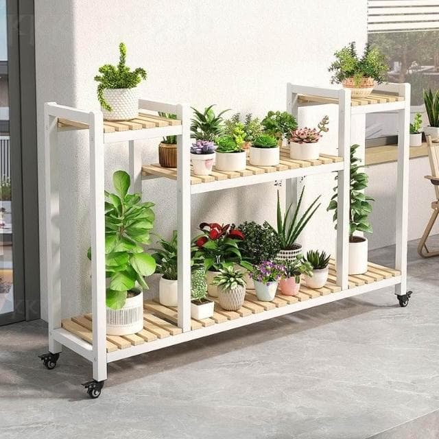 陽台花架 置物架 可移動多肉花盆架 落地式多層階梯式花架 戶外花盆架 盆栽架 多肉花架 植物架 室內